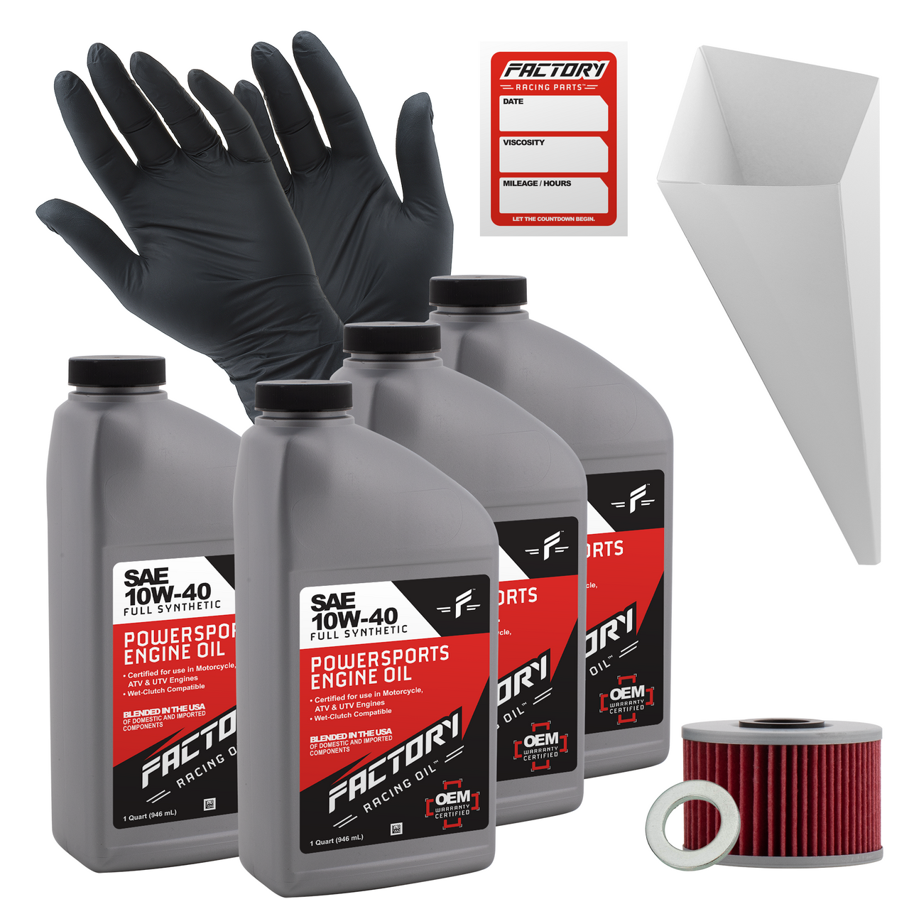 10W-40 4 Quart Oil Change Kit For Honda TRX420FA, TRX420FPA Fourtrax Rancher AT