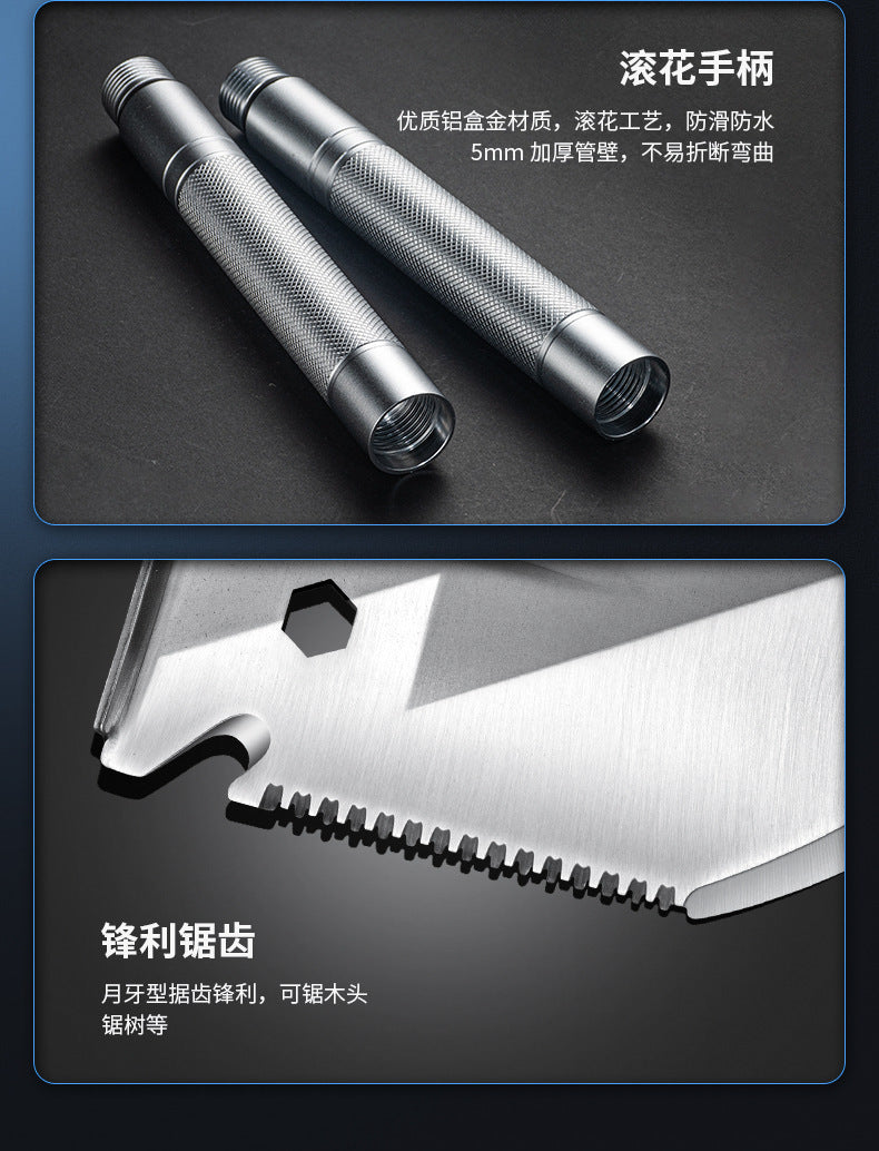 Outdoor Engineer Shovel Folding Multi-Functional Vehicle-Mounted Engineer Shovel Manganese Steel Chinese Pickaxe Fishing Convenient Camping Gear