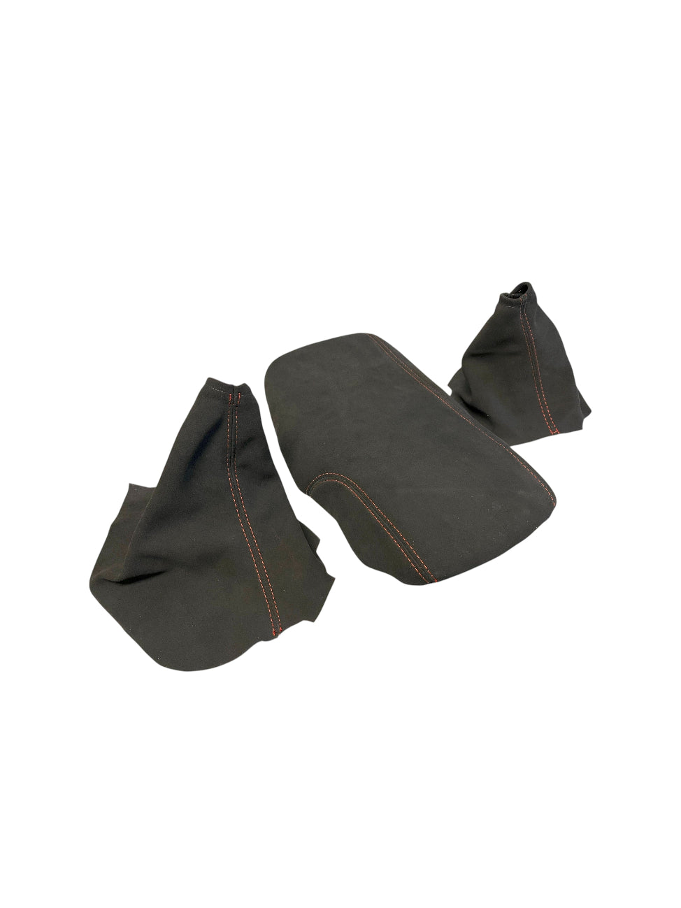 Black Alcantara Real Suede Shift Handbrake Boot Console lid Cover For Chevy Corvette C6 2005-2013