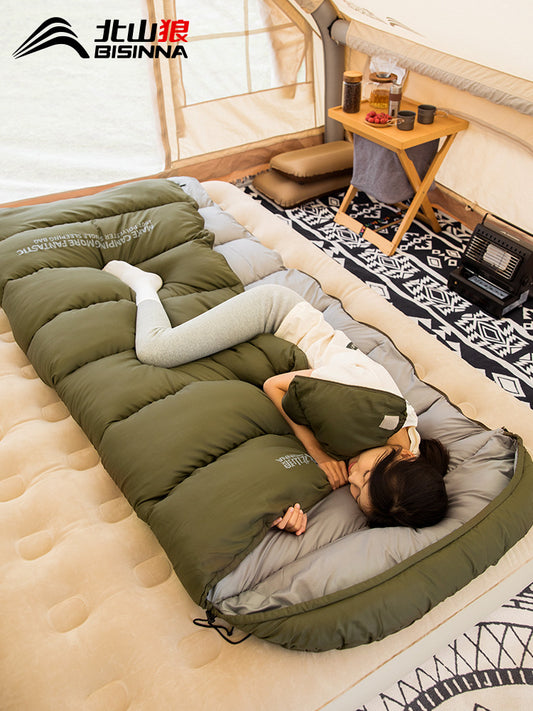 Beishan Wolf Sleeping Bag Winter Season Adult Graphene Thickened Cold-Proof Outdoor Camping Office Nap Dual-Use Quilt