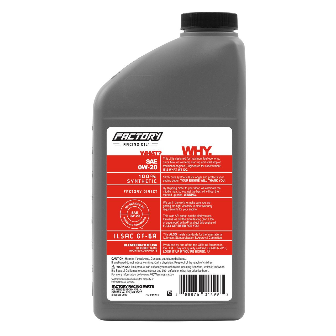Oil Change Kit for Honda 0W-20 Full Synthetic 4.5 Quart