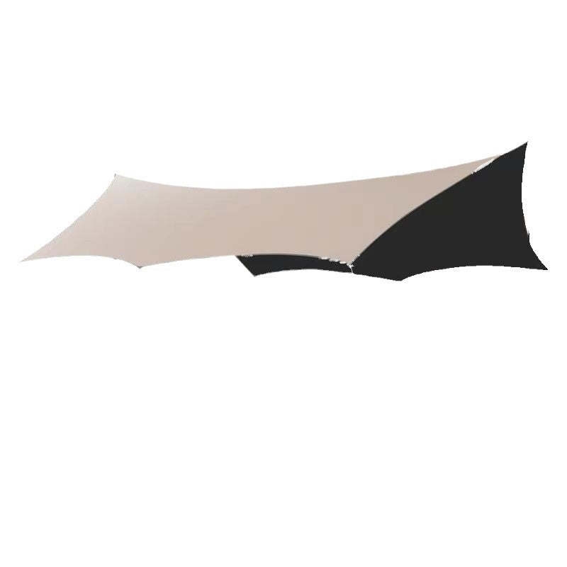 Black Vinyl Canopy Tent Outdoor Portable Large Camping Gear Picnic Sunshade Octagonal Butterfly Shape Sun Shelter