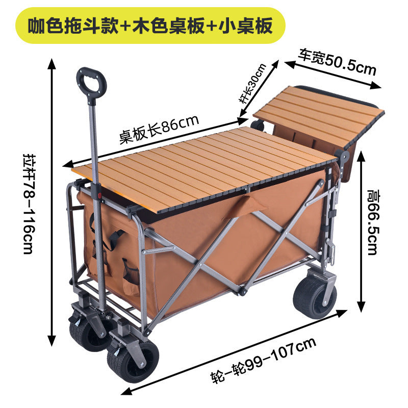 Original Wildman Camping Cart Push-Pull Integrated Outdoor Camping Handcart Picnic Stall Foldable Small Cart Extended