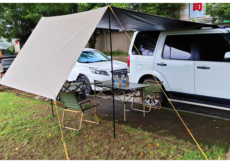 Car Side Awning Car Roof Tent Outdoor Camping Sunshade Canopy Camping Enlarged Car Tail Side Tent Black Coating Sun Protection Rain Shelter