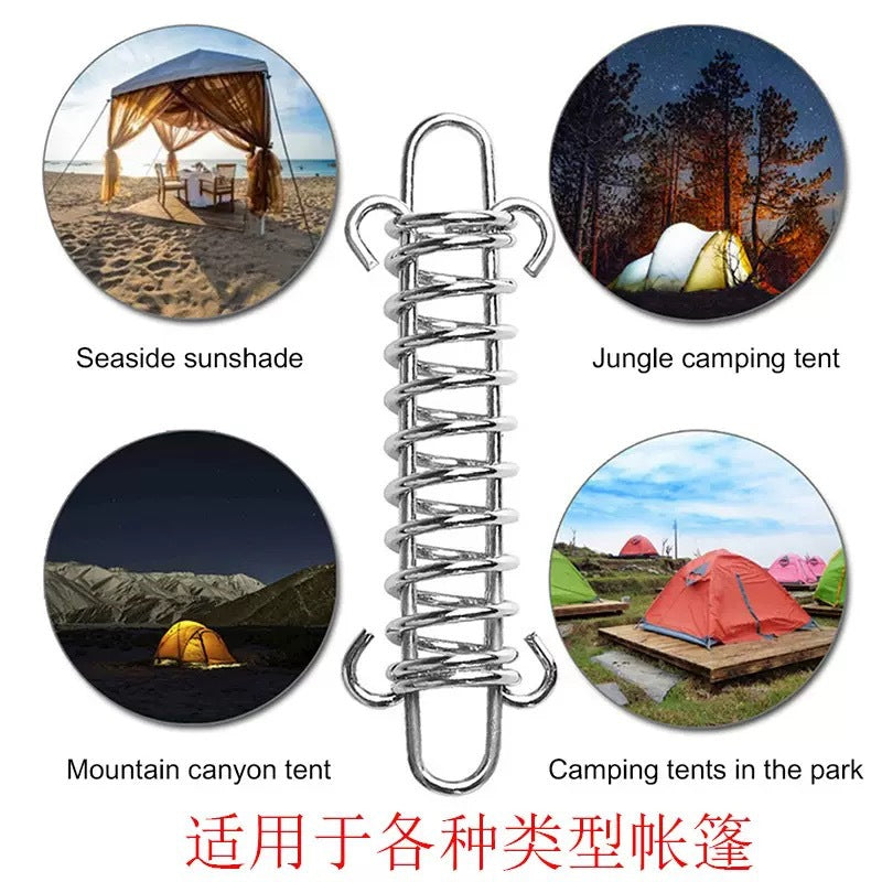 Outdoor Tent Spring Wind Rope Buckle Multi-use Camping High-strength Stainless Steel Rope Buckle Sunshade Fixed Buckle Spring Hook Buckle