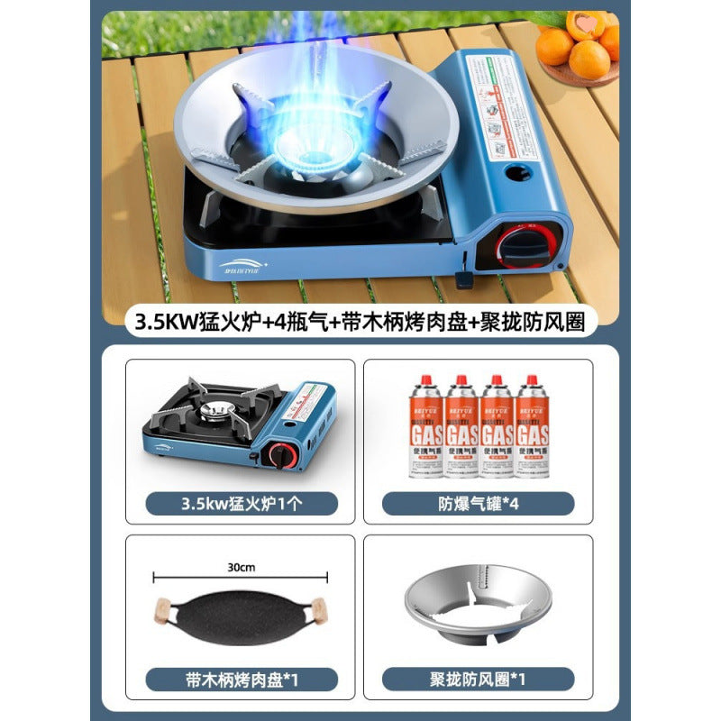 Portable Cassette Stove Outdoor Camping Gas Stove Commercial High Power Windproof Stove Cassette Stove Outdoor Cooking Equipment