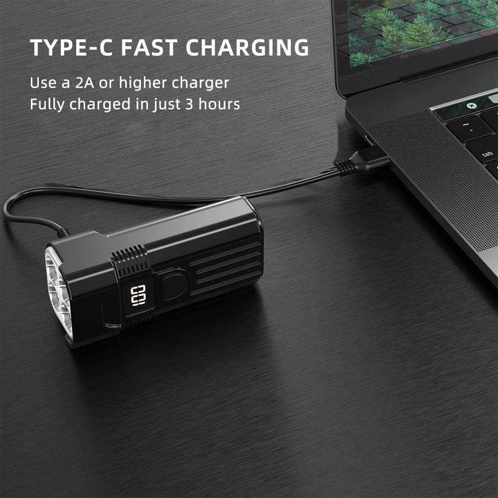 New Night Riding Escort Power Display Strong Light Cycling Essential Flashlight High Brightness Long-range Rainproof Bicycle Front Light