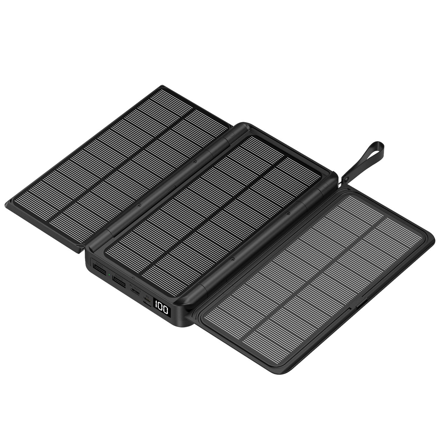 Cross-border folding portable solar power bank20000mAh large capacity wireless charging outdoor power bank