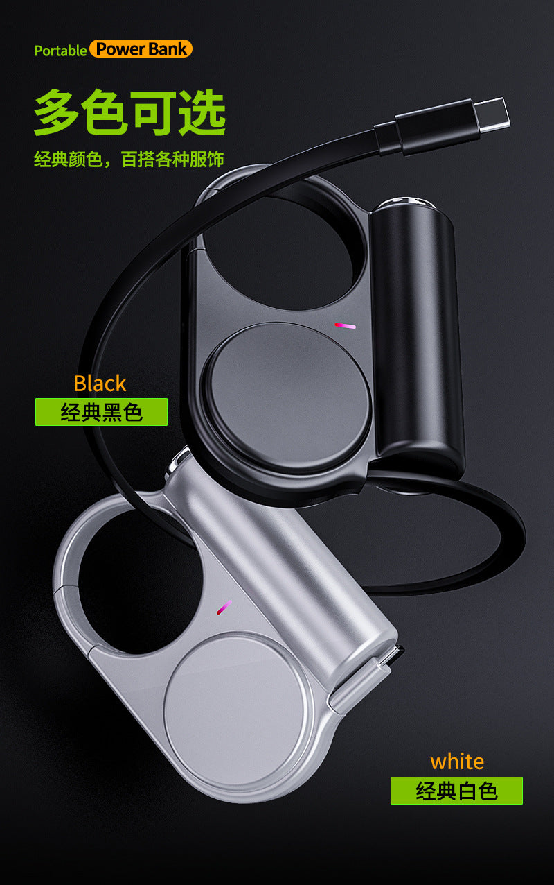 Creative retractable built-in cable outdoor power bank fast charging compact portable5000mAh Power Bank Gift Wholesale