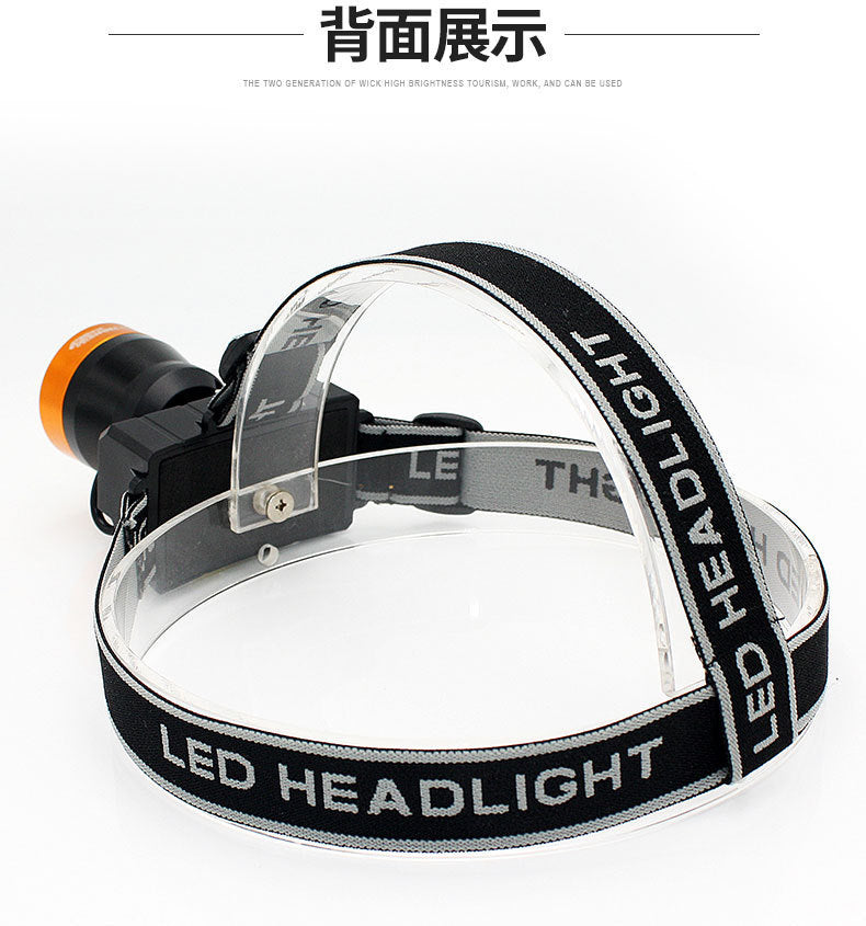 Headlamp Strong Light Head-Mounted led Headlamp Fishing Light Rechargeable Lithium Battery Two-Mode Outdoor Strong Light Headlamp Wholesale