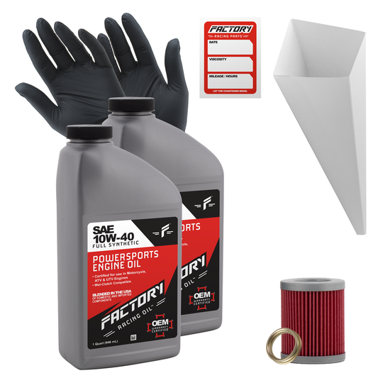 10W-40 Full Synthetic 2 Quart Oil Change Kit For Kawasaki KLX125, KLX125L-0