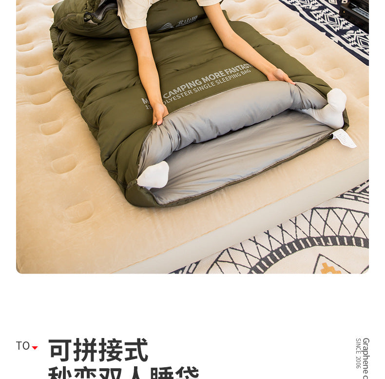 Beishan Wolf Sleeping Bag Winter Season Adult Graphene Thickened Cold-Proof Outdoor Camping Office Nap Dual-Use Quilt