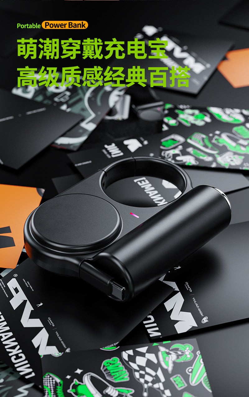 Creative retractable built-in cable outdoor power bank fast charging compact portable5000mAh Power Bank Gift Wholesale