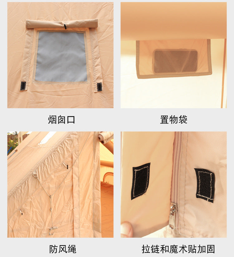 12Square Meters420D Household Anti-Freeze Dual-Use Four Seasons Moisture-Proof Inflatable Tent Outdoor Camping Portable No-Setup Rainproof