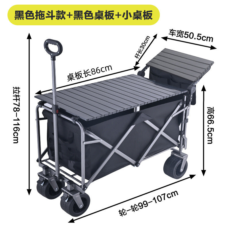 Original Wildman Camping Cart Push-Pull Integrated Outdoor Camping Handcart Picnic Stall Foldable Small Cart Extended