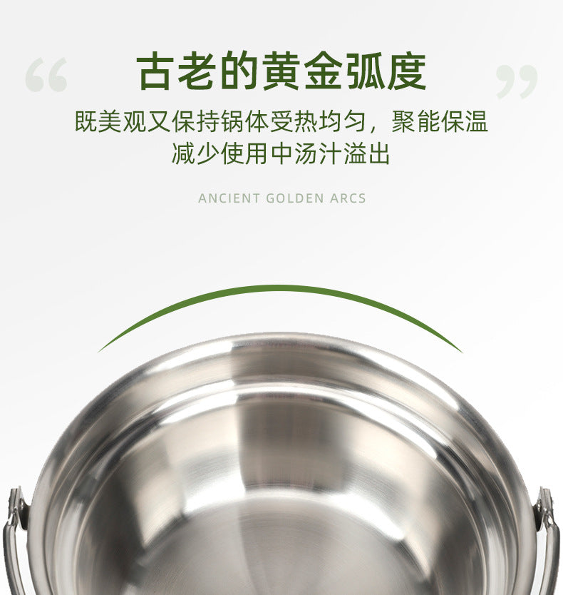 Premium Portable Hanging Pot Camping Stainless Steel Multifunctional Campfire Small Cooking Pot Soup Pot Hot Pot Outdoor Cooking Utensils