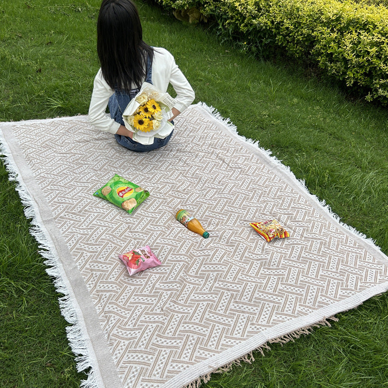 ins Camping Picnic Mat Xiaohongshu Thickened Picnic Cloth Mat Outdoor Tablecloth Studio Photography Props