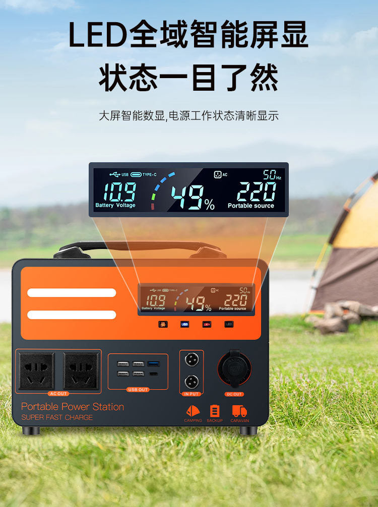 220v Mobile Energy Storage Outdoor Power Supply for Live Streaming, Street Selling, Camping, Road Trips, Large Capacity Portable Emergency Home Backup
