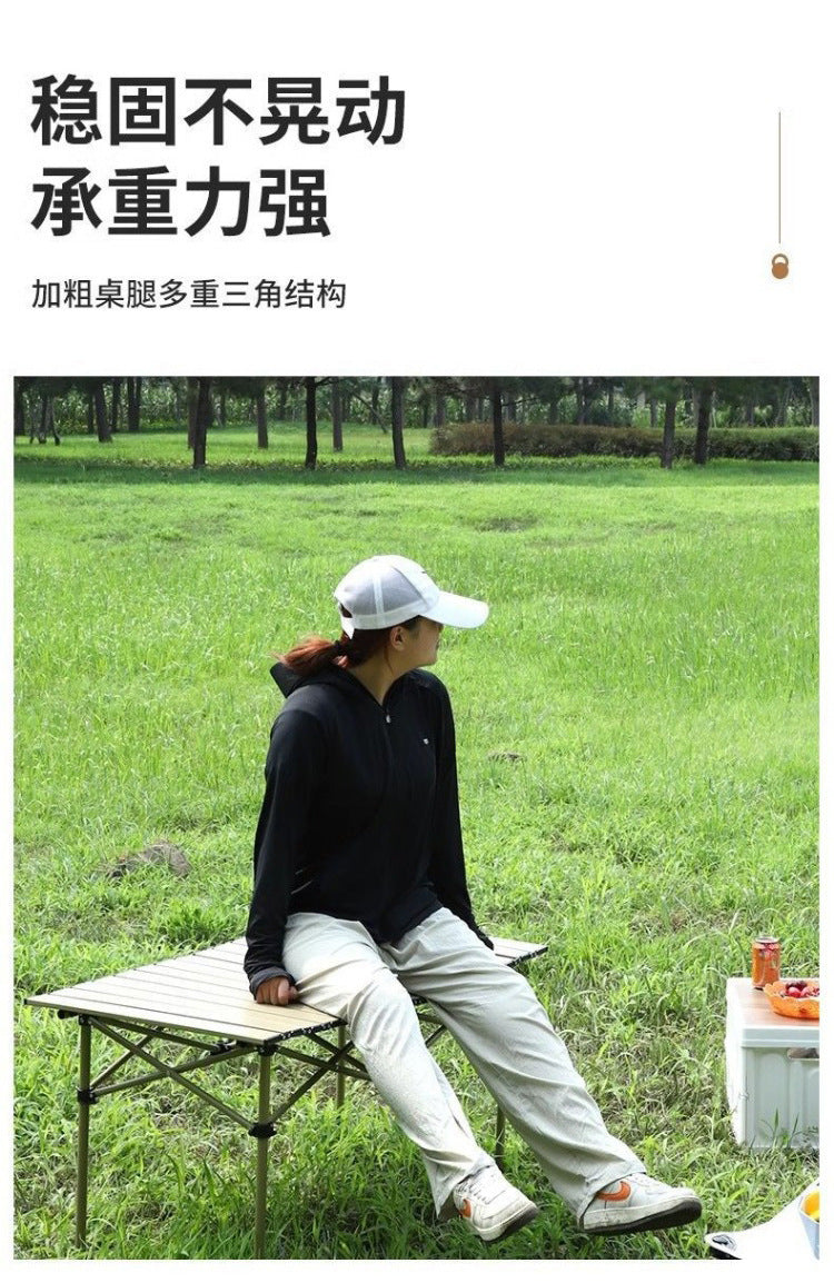 Outdoor Folding Table and Chairs Portable Egg Roll Table Picnic Cooking Equipment Set Foldable Camping Table and Chairs