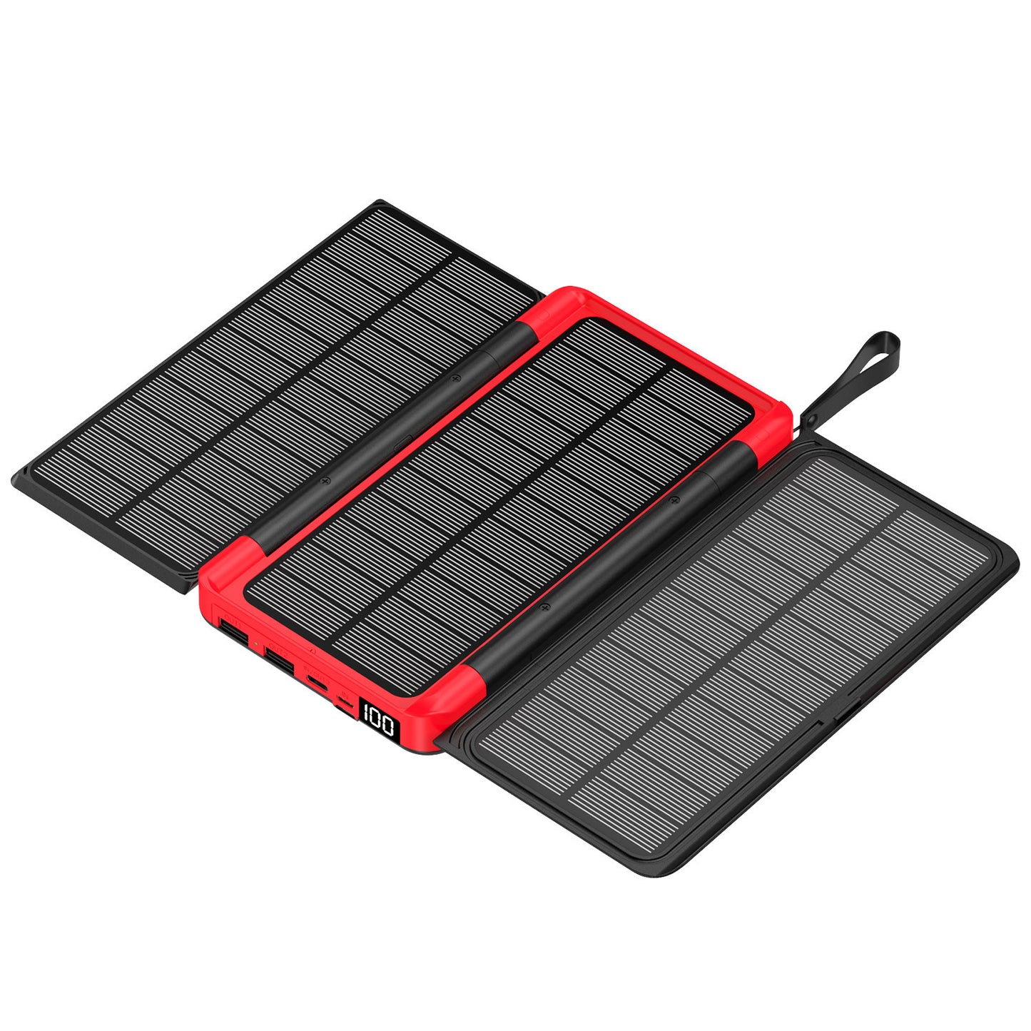 Cross-border folding portable solar power bank20000mAh large capacity wireless charging outdoor power bank