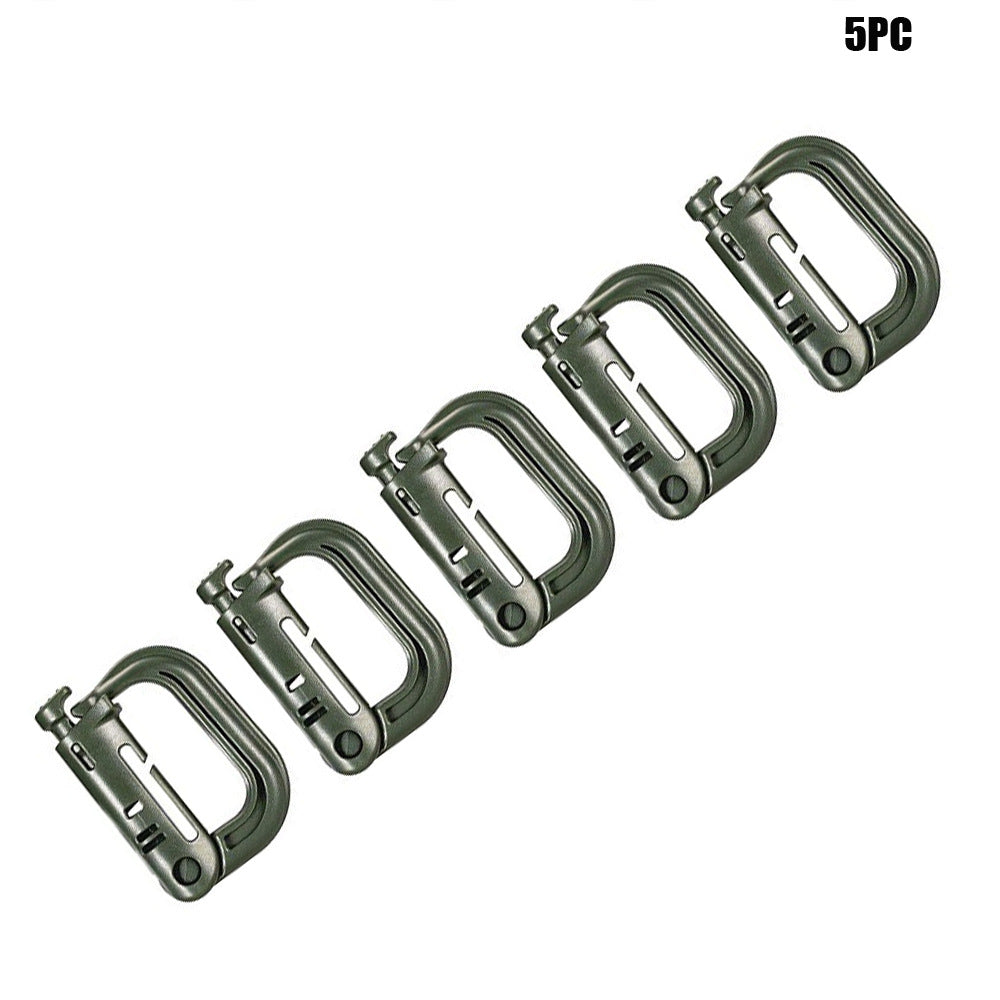 5PCS Wholesale D Ring Buckle Carabiner Keychain Equipment With Locking Buckle High-strength lightweight