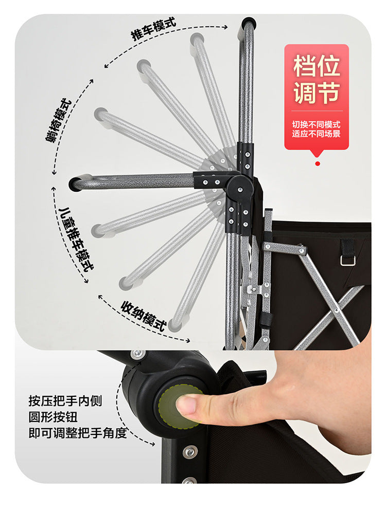 Original Wildman Camping Cart Push-Pull Integrated Outdoor Camping Handcart Picnic Stall Foldable Small Cart Extended