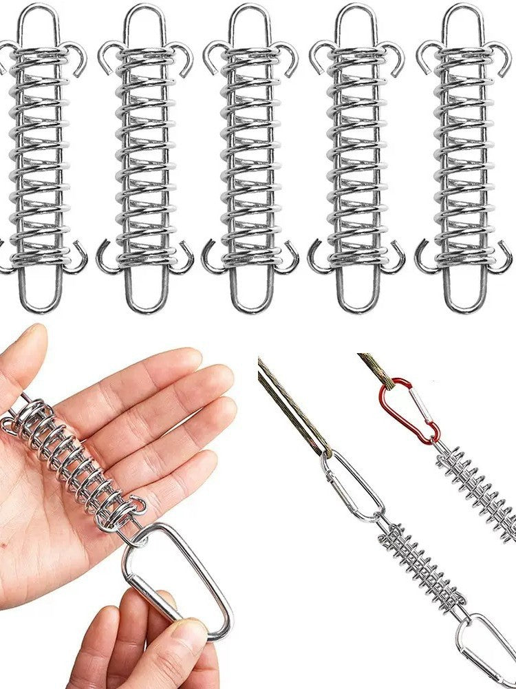 Outdoor Tent Spring Wind Rope Buckle Multi-use Camping High-strength Stainless Steel Rope Buckle Sunshade Fixed Buckle Spring Hook Buckle