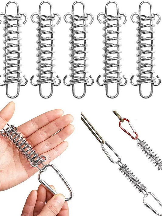 Outdoor Tent Spring Wind Rope Buckle Multi-use Camping High-strength Stainless Steel Rope Buckle Sunshade Fixed Buckle Spring Hook Buckle