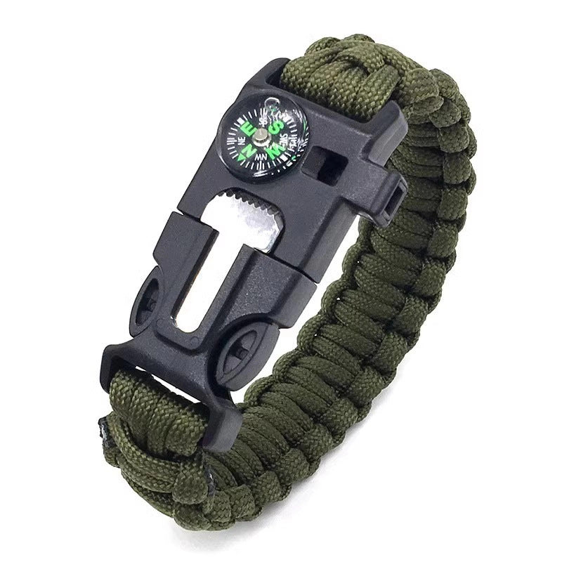 Multifunctional Outdoor Paracord Bracelet Flint Compass Climbing Lifesaving Bracelet Emergency Survival Gear