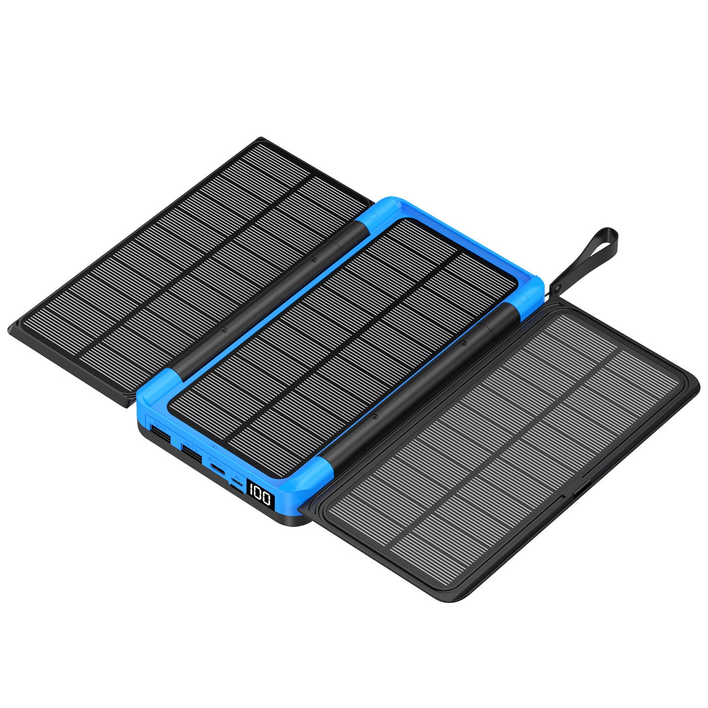 Cross-border folding portable solar power bank20000mAh large capacity wireless charging outdoor power bank