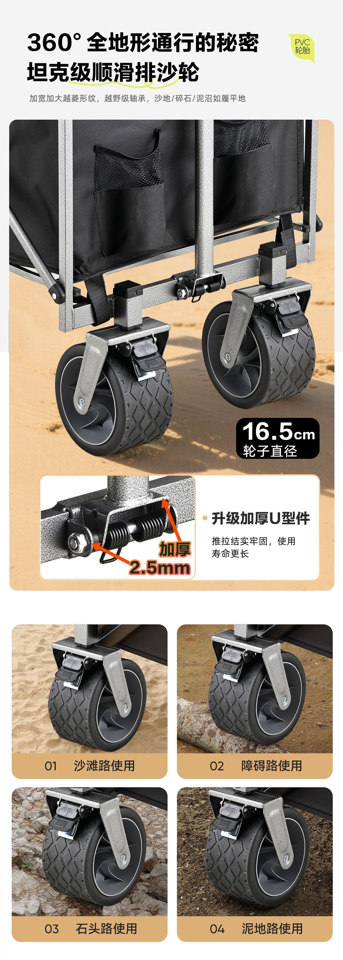Original Wildman Camping Cart Push-Pull Integrated Outdoor Camping Handcart Picnic Stall Foldable Small Cart Extended
