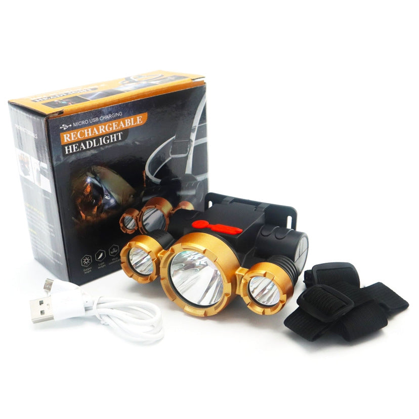 Headlamp Strong Light Head-Mounted led Headlamp Fishing Light Rechargeable Lithium Battery Two-Mode Outdoor Strong Light Headlamp Wholesale