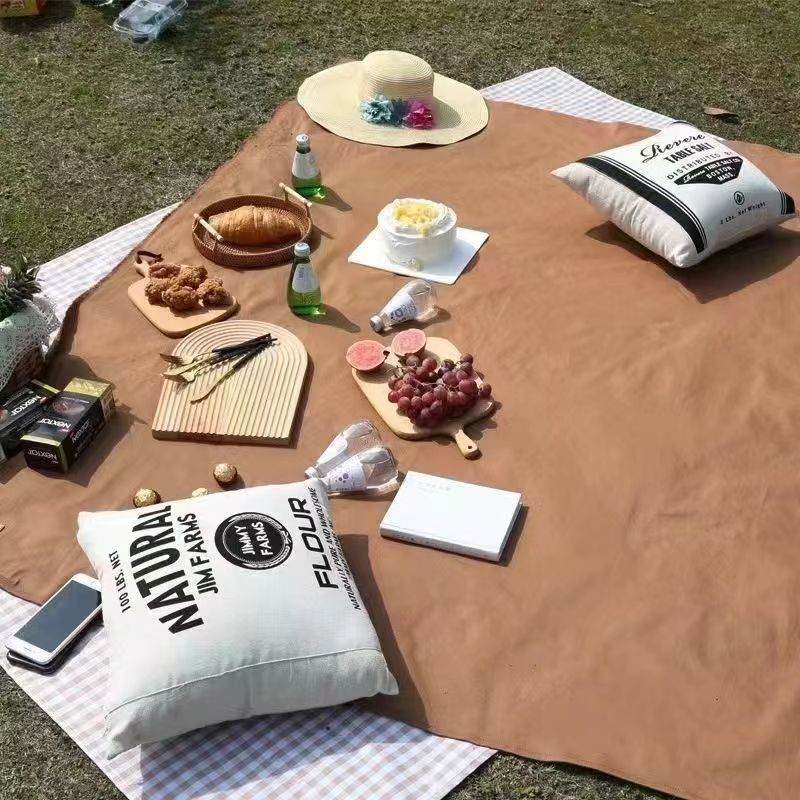 ins Camping Picnic Mat Xiaohongshu Thickened Picnic Cloth Mat Outdoor Tablecloth Studio Photography Props
