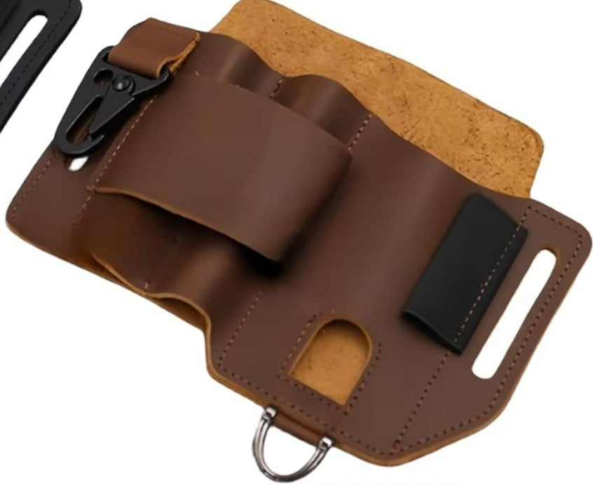 EDC Outdoor Tactical Tool Holster Cowhide Tool Waist Bag Survival Tool Waist Bag Outdoor Survival Storage Bag