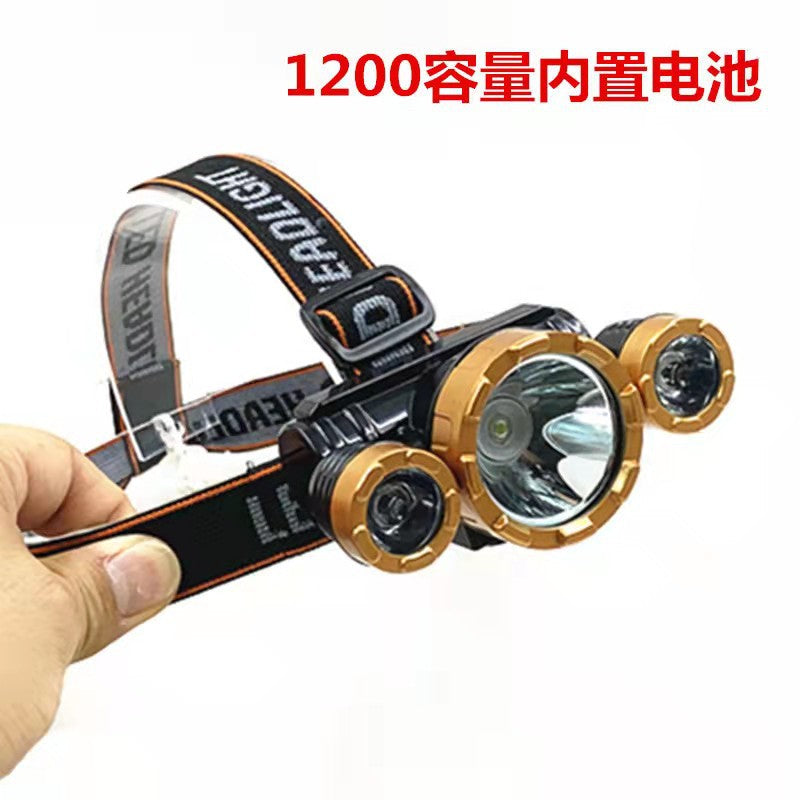 Headlamp Strong Light Head-Mounted led Headlamp Fishing Light Rechargeable Lithium Battery Two-Mode Outdoor Strong Light Headlamp Wholesale