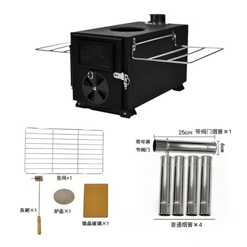 Outdoor Camping Hiking Firewood Stove Tent Stove Heating Stove Easy to Fold Portable Multi-functional Firewood Stove