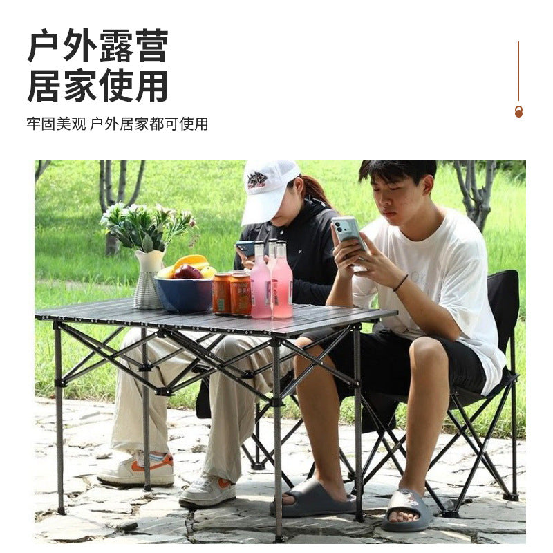Outdoor Folding Table and Chairs Portable Egg Roll Table Picnic Cooking Equipment Set Foldable Camping Table and Chairs