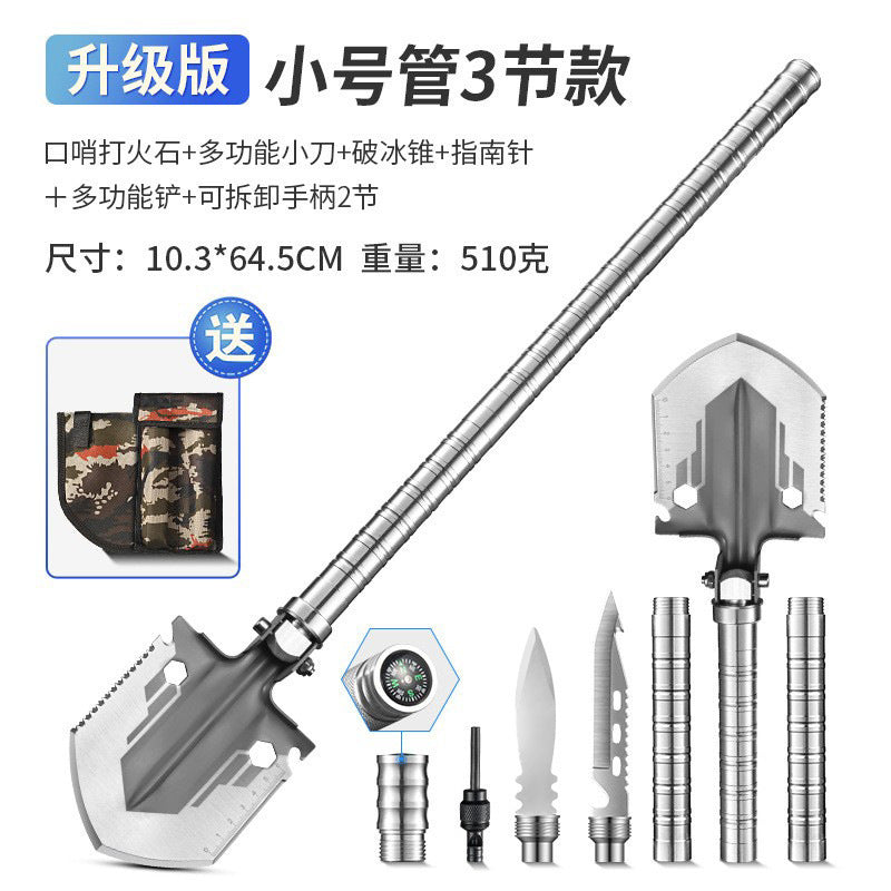 Outdoor Engineer Shovel Folding Multi-Functional Vehicle-Mounted Engineer Shovel Manganese Steel Chinese Pickaxe Fishing Convenient Camping Gear