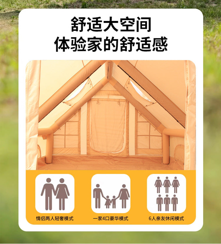 12Square Meters420D Household Anti-Freeze Dual-Use Four Seasons Moisture-Proof Inflatable Tent Outdoor Camping Portable No-Setup Rainproof