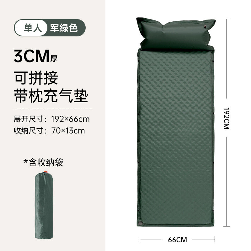 Inflatable Mattress Outdoor Portable Camping Ground Mat Tent Inflatable Pad Automatic Car Air Mattress Sleeping Pad Ground Mat