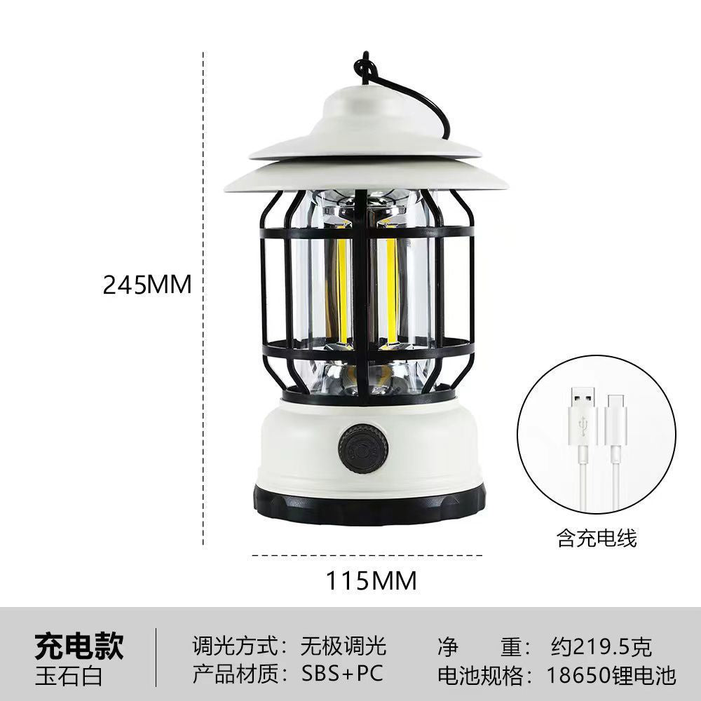 TikTok Hot Retro Camping Lantern Outdoor Camping Light Home Emergency Tent Light Multifunctional Portable Retro Lantern