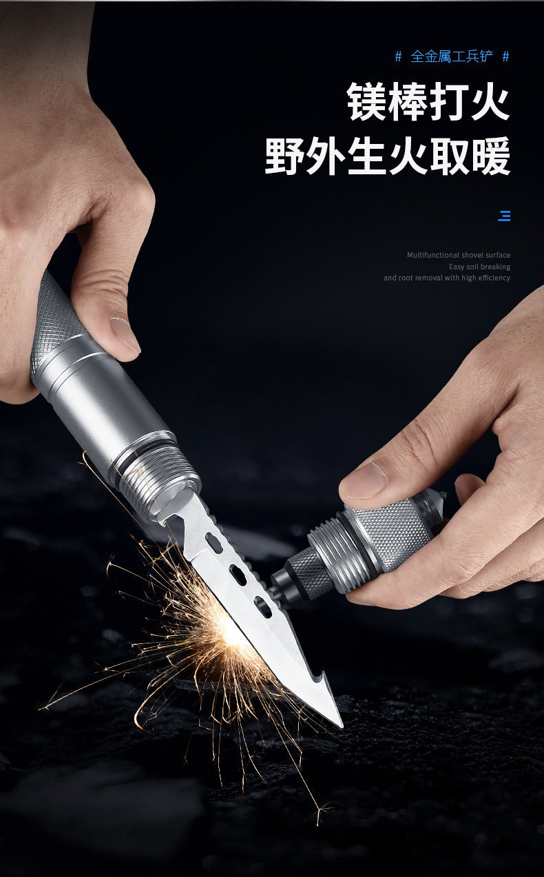 Outdoor Engineer Shovel Folding Multi-Functional Vehicle-Mounted Engineer Shovel Manganese Steel Chinese Pickaxe Fishing Convenient Camping Gear