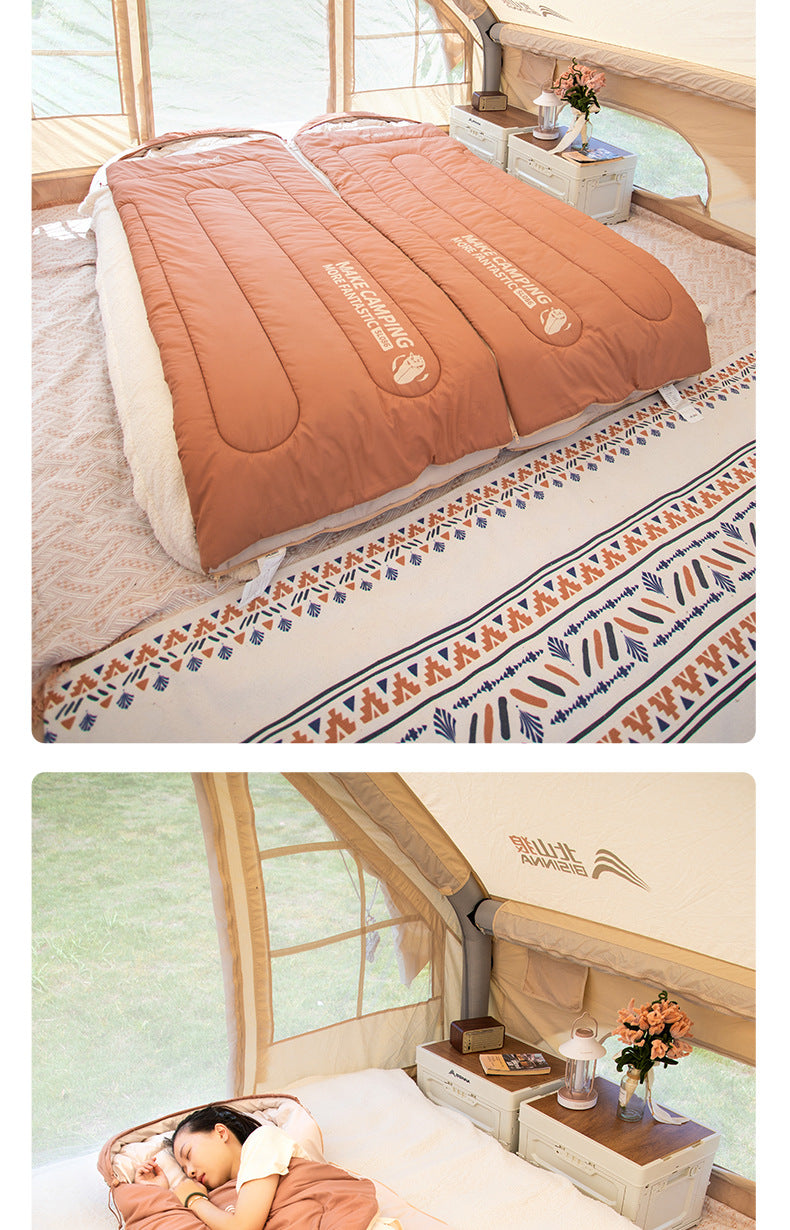 Beishan Wolf Sleeping Bag Four Seasons Universal Adult Outdoor Camping Lightweight Summer Car Use Single and Double Person Quilt Dual Use