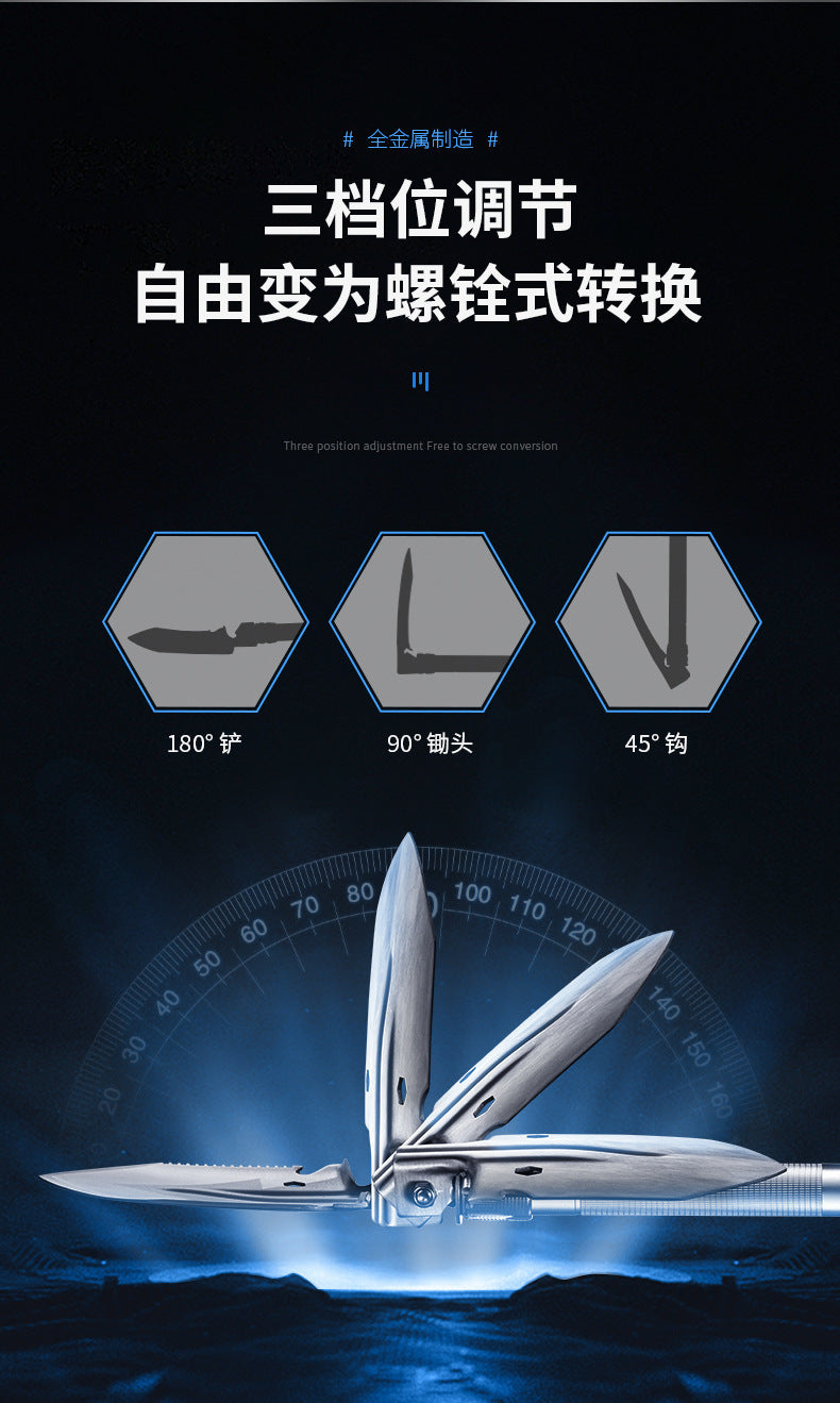 Outdoor Engineer Shovel Folding Multi-Functional Vehicle-Mounted Engineer Shovel Manganese Steel Chinese Pickaxe Fishing Convenient Camping Gear