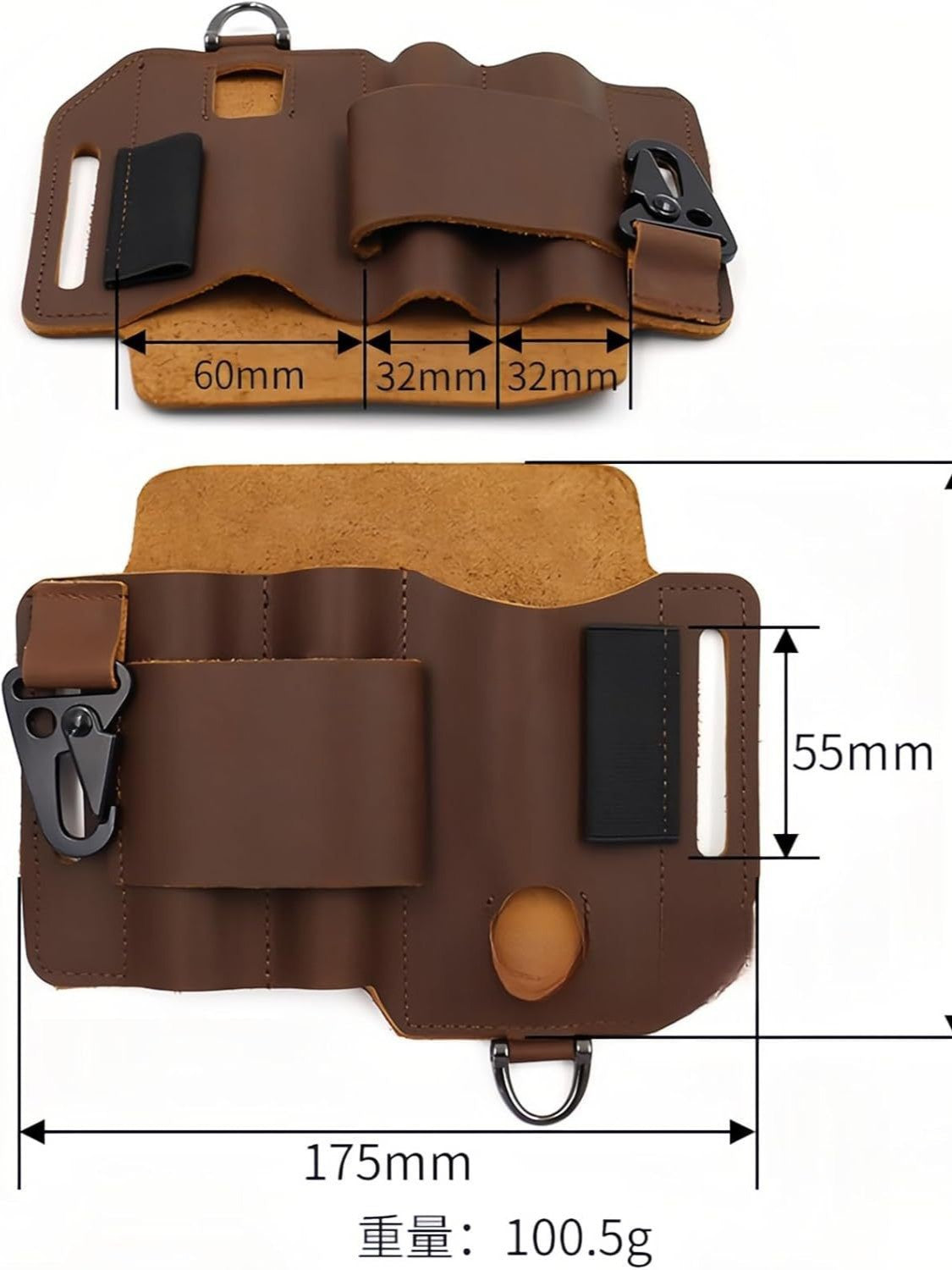 EDC Outdoor Tactical Tool Holster Cowhide Tool Waist Bag Survival Tool Waist Bag Outdoor Survival Storage Bag