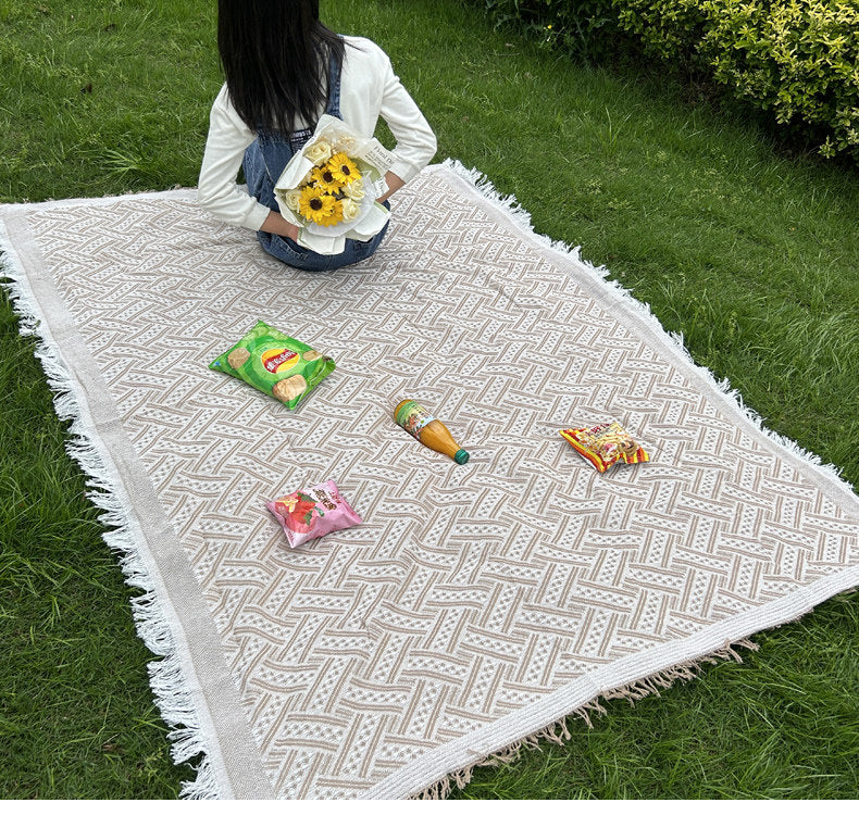 ins Camping Picnic Mat Xiaohongshu Thickened Picnic Cloth Mat Outdoor Tablecloth Studio Photography Props