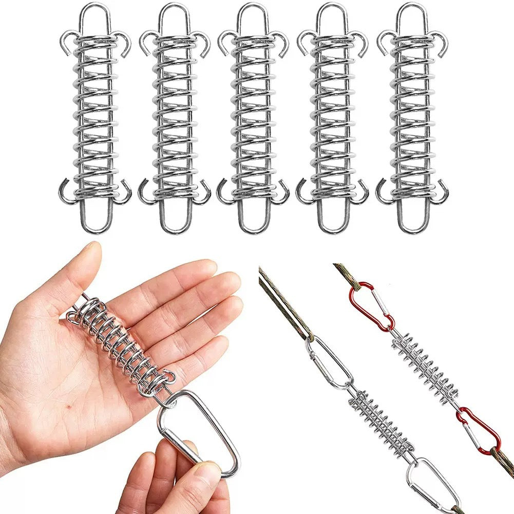 Outdoor Tent Spring Wind Rope Buckle Multi-use Camping High-strength Stainless Steel Rope Buckle Sunshade Fixed Buckle Spring Hook Buckle