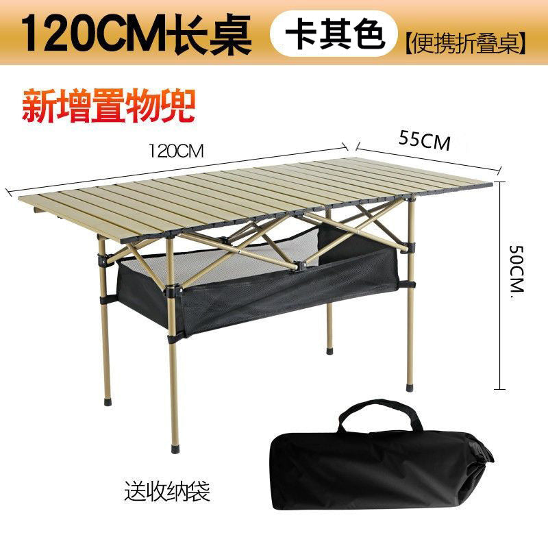 Outdoor Folding Table and Chairs Portable Egg Roll Table Picnic Cooking Equipment Set Foldable Camping Table and Chairs