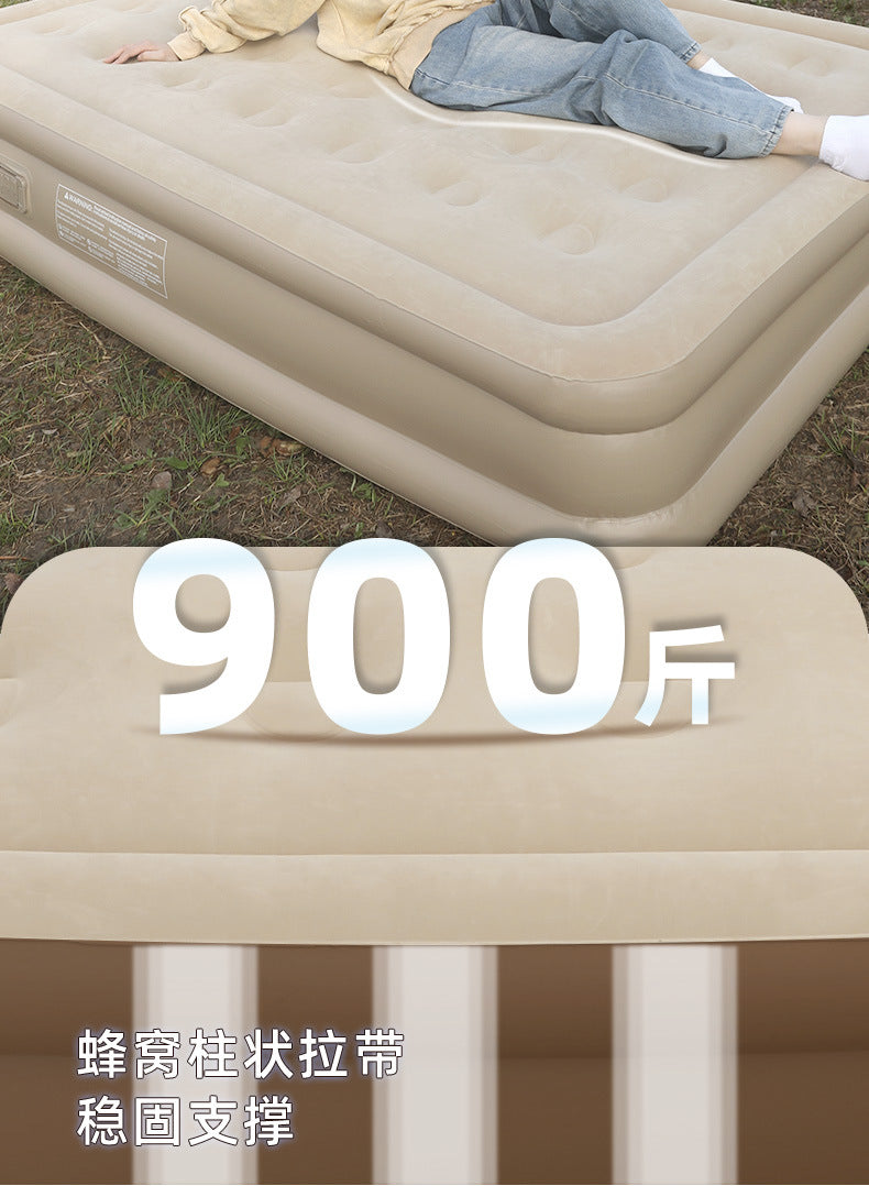 Outdoor Camping One-Click Automatic Inflatable Mattress Tent Moisture-Proof Pad Heightened Thickened Flocked Bed Foldable Air Mattress