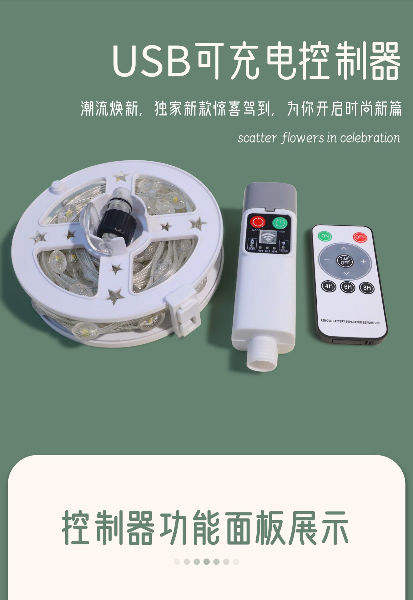 Cross-Border USB Rechargeable Leather Cord Light String with Remote Control Waterproof Outdoor Camping Tent Atmosphere Tape Measure Camping Light